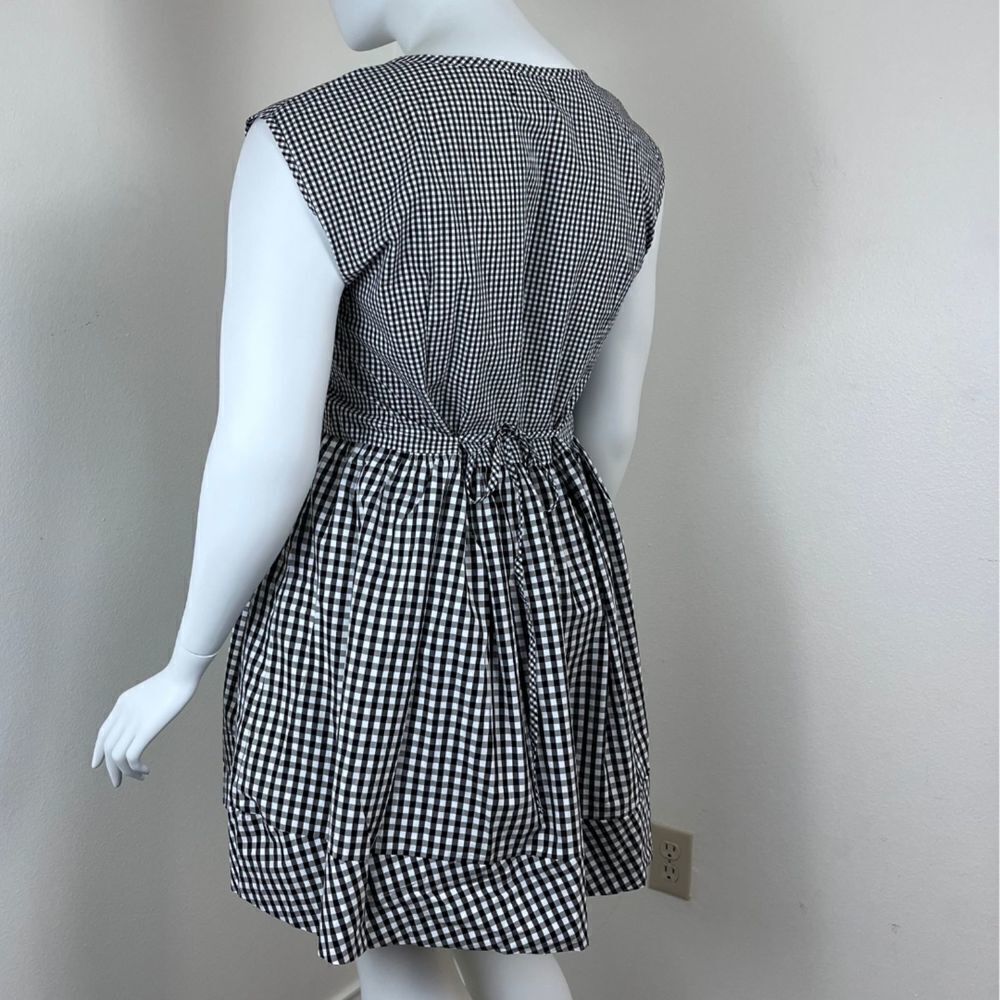 Madewell Women Size L Crepe Gingham Cotton Fit & Flare Baby Doll Mini NEW Dress - Picture 9 of 17